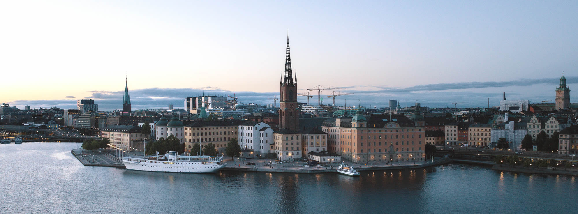 Mammoth Production in Stockholm (Sweden), illustrated by panoramic view of Stockholm